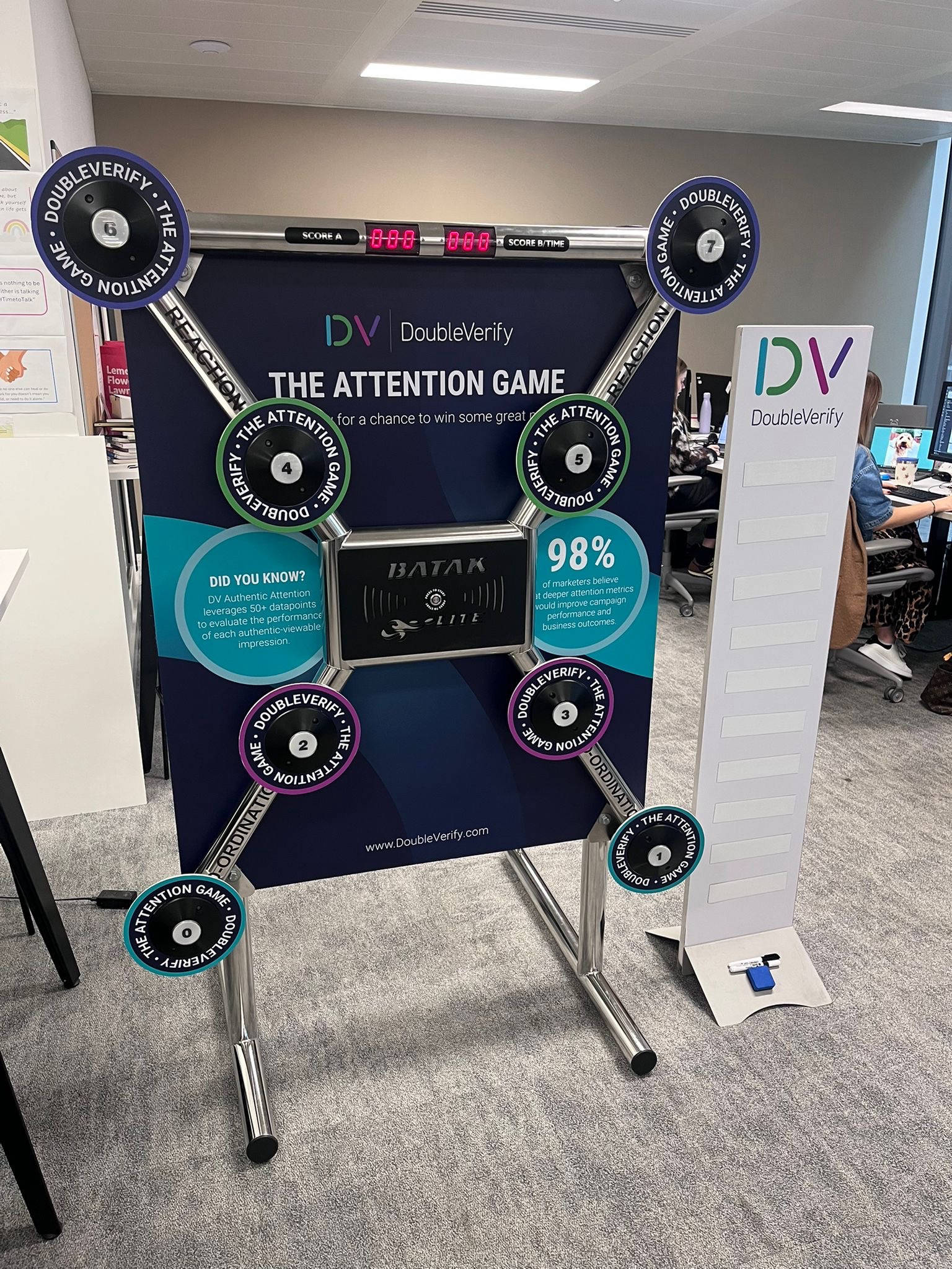DV branded reaction game hired for a trade stand. 