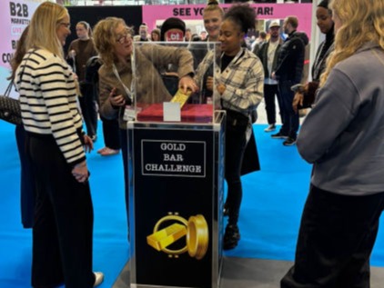 Gold bar challenge being played at Excel London