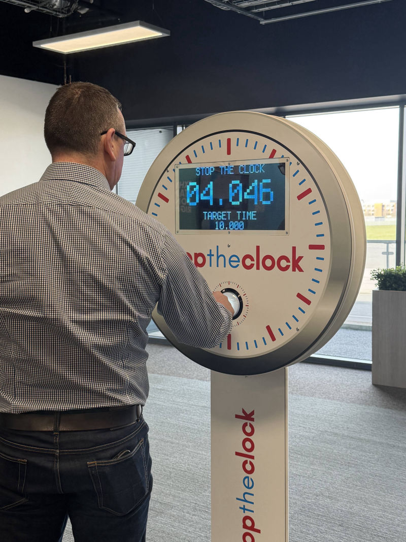 Player using the Stop the Clock game.