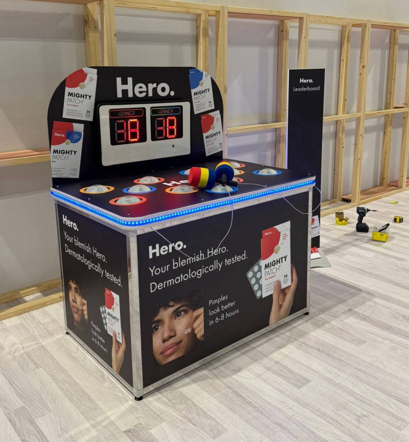Whack a Mole Hero branding with customised Leaderboard.